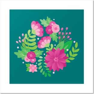 Pink flowers Posters and Art